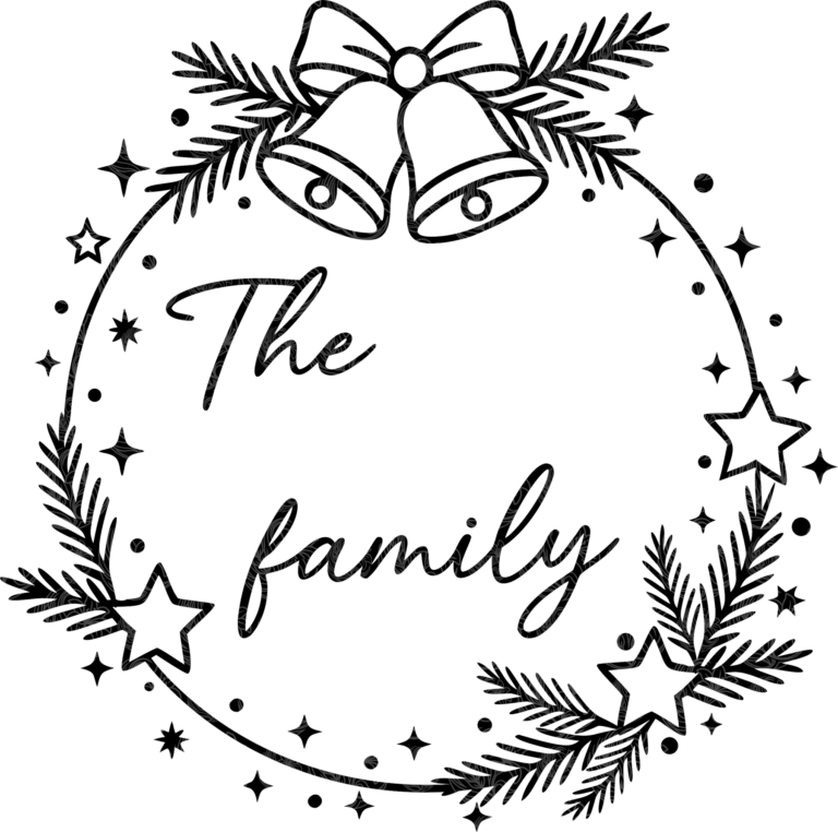 Christmas Family Monogram Bells Stars Holly – GBH22560